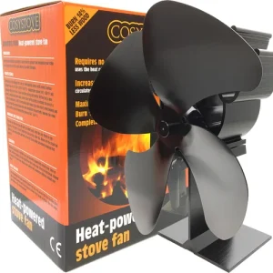 Cosystove® XL 4 Blade Heat Powered Stove Top Fan Wood Log Burner Eco Friendly