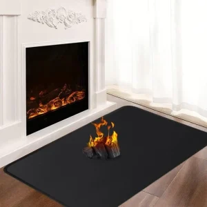 Hearth Rugs for Fireplaces Home Protection 100 x 60 cm 1mm Black 1832°F Fire
